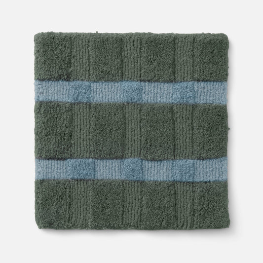 Fern with blue Ashlar rug swatch