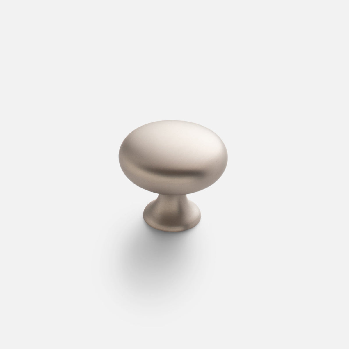 Front view of Somerset Knob showcasing its egg-shaped silhouette and pedestal base on a white background