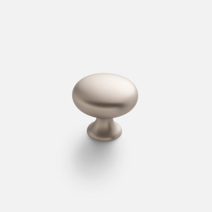 Front view of Somerset Knob showcasing its egg-shaped silhouette and pedestal base on a white background