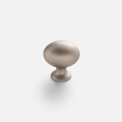 Front view of Somerset Knob showcasing its egg-shaped silhouette against a white background