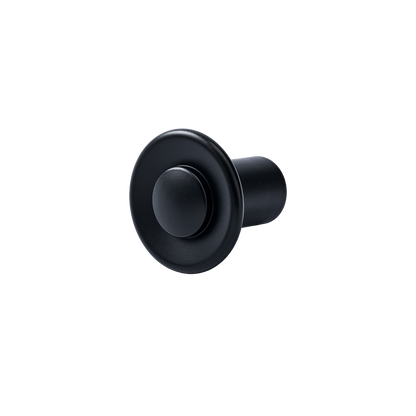 Three-quarter view of Landon Knob showcasing its black finish with a light background