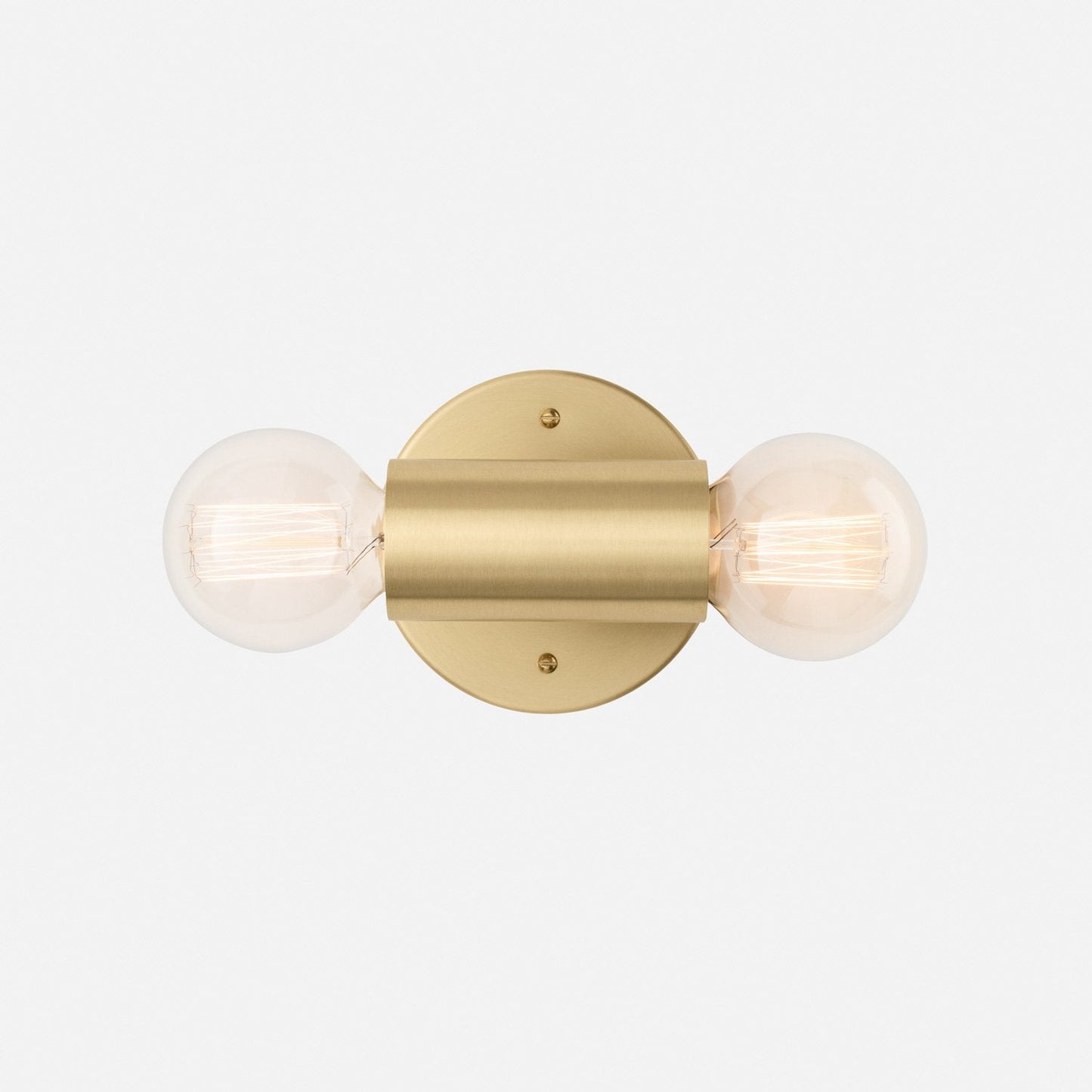 Cylinder Double Sconce::natural brass::main