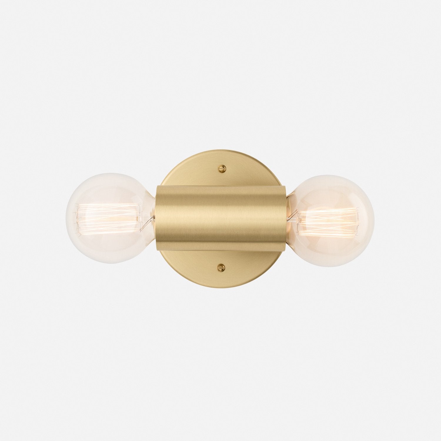 Cylinder Double Sconce::natural brass::main